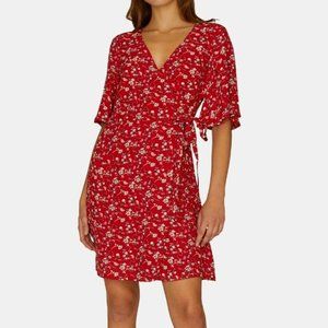 NWT Sanctuary Red Floral Surplice Dress